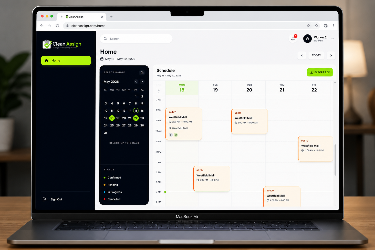 Clean Assign Calendar View